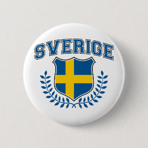 Sverige 6 Cm Round Badge