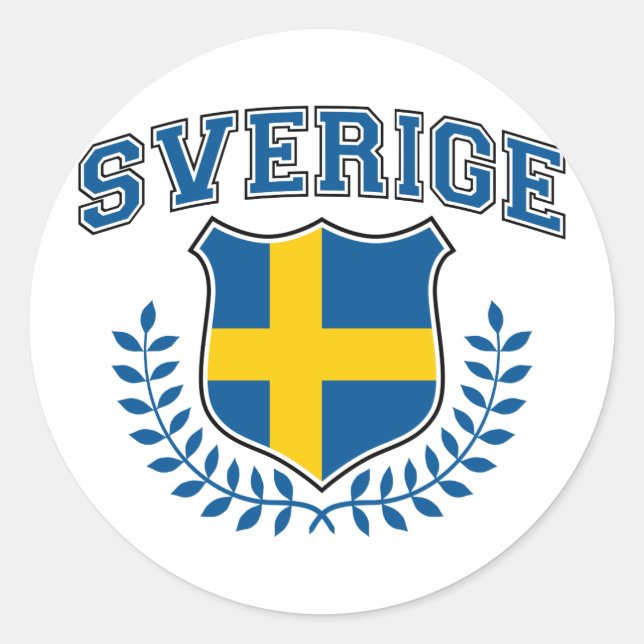 Sverige Classic Round Sticker (Front)