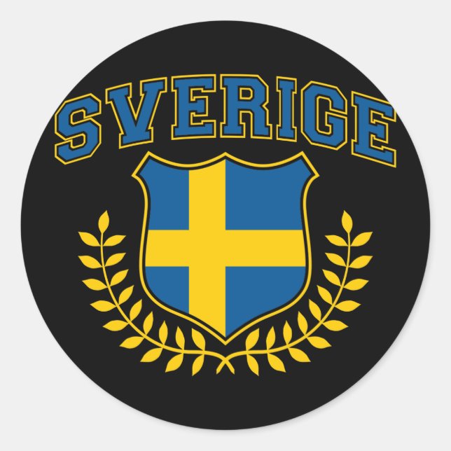Sverige Classic Round Sticker (Front)