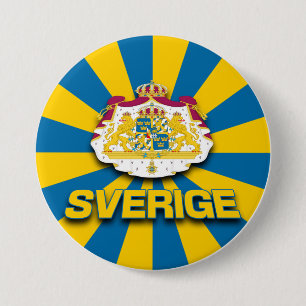 Sverige Coat of Arms 7.5 Cm Round Badge