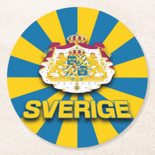 Sverige Coat of Arms Round Paper Coaster