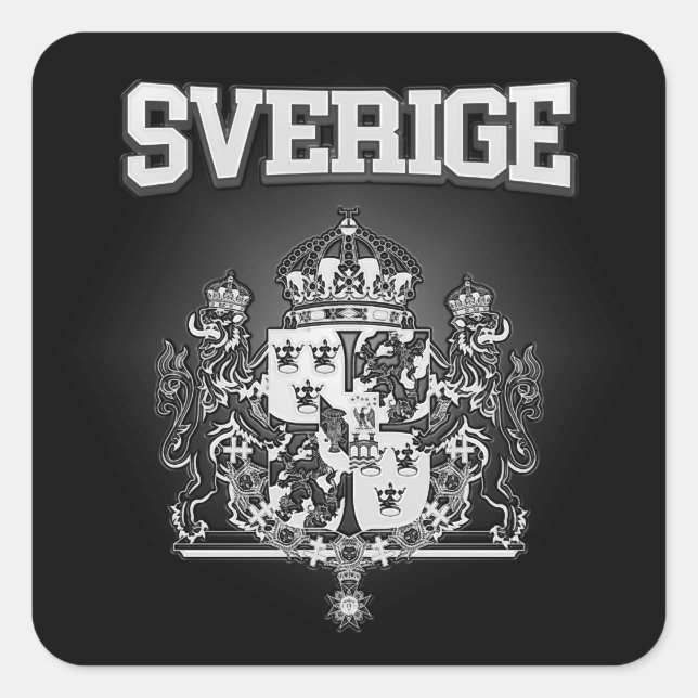 Sverige  Emblem Square Sticker (Front)