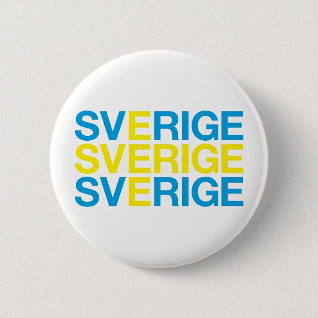 SVERIGE Flag 6 Cm Round Badge (Front)