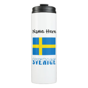 Sverige och Svensk Flagga Personalised Thermal Tumbler
