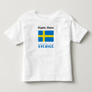 Sverige och Svensk Flagga Personalised  Toddler T-Shirt