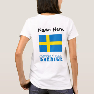 Sverige och Svensk Flagga Personalized T-Shirt