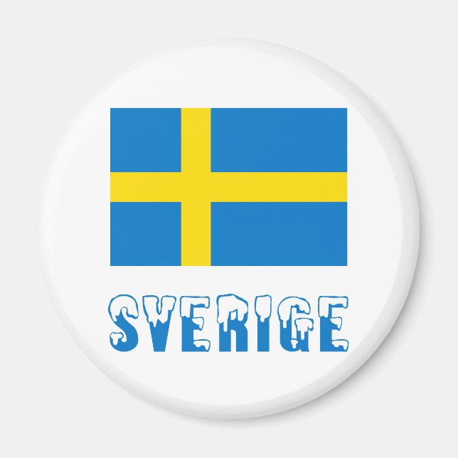 Sverige och Svenska Flagga Magnet (Front)