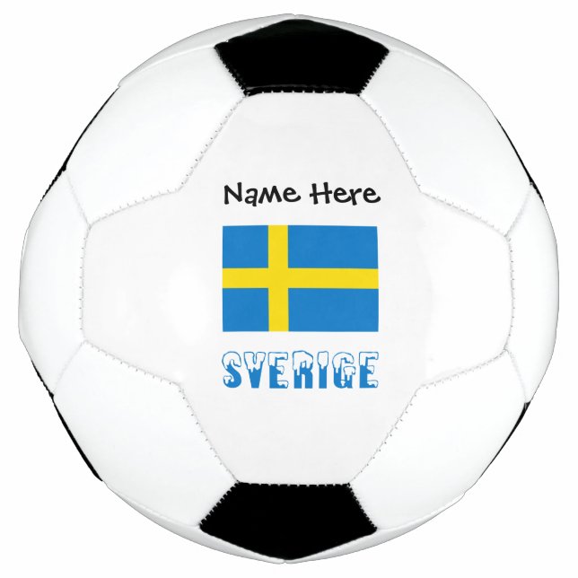 Sverige och Svenska Flagge Personalised Soccer Ball (Front)