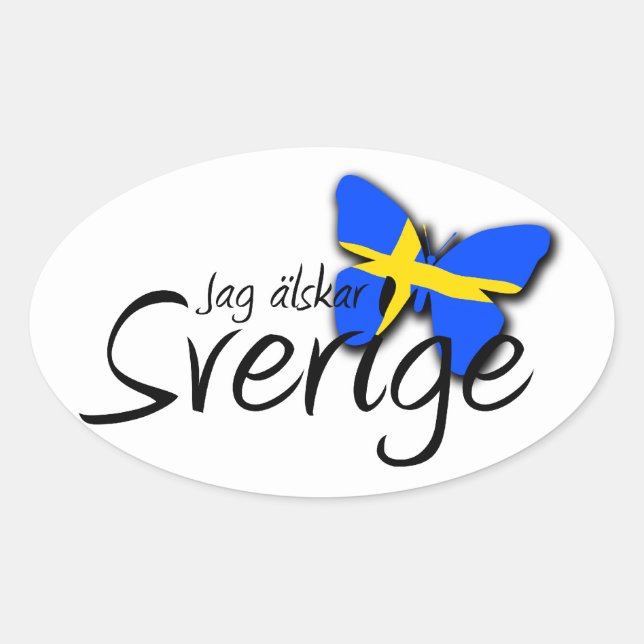 Sverige Oval Sticker (Front)