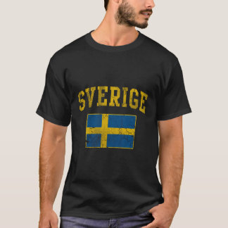 Sverige Sweden Flag Home Vintage Faded T-Shirt