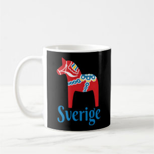 Sverige Sweden Swedish Dala Horse Dalecarlian Hors Coffee Mug