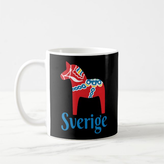 Sverige Sweden Swedish Dala Horse Dalecarlian Hors Coffee Mug (Left)