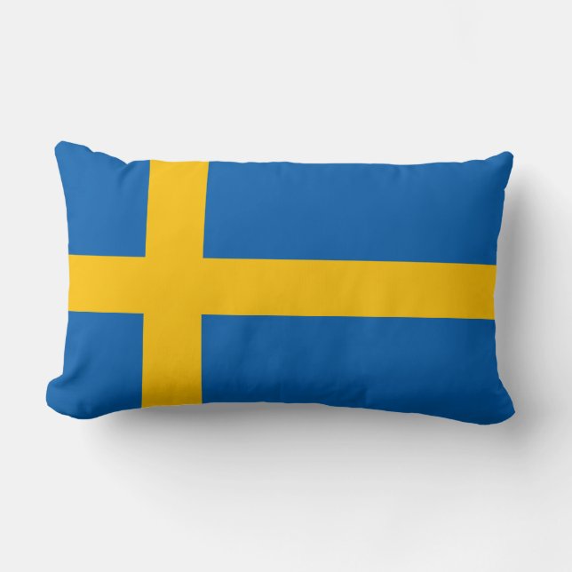 Sverige Sweden Swedish Flag Lumbar Cushion (Front)