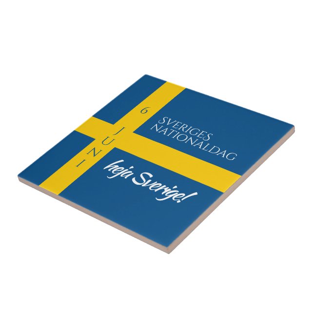 Sveriges Nationaldag Swedish National Day Flag Ceramic Tile (Side)