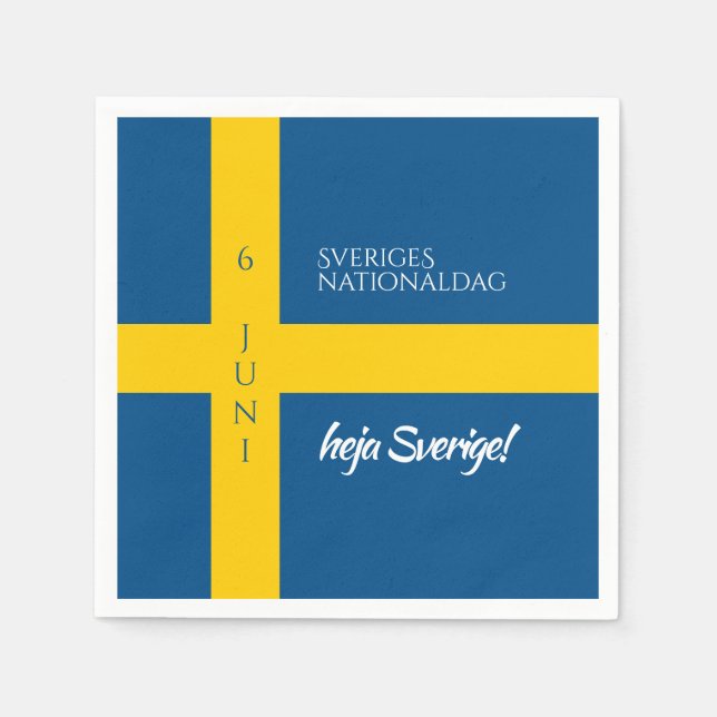 Sveriges Nationaldag Swedish National Day Flag Napkin (Front)