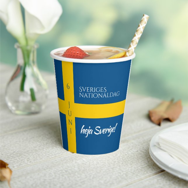 Sveriges Nationaldag Swedish National Day Flag Paper Cups (Insitu)
