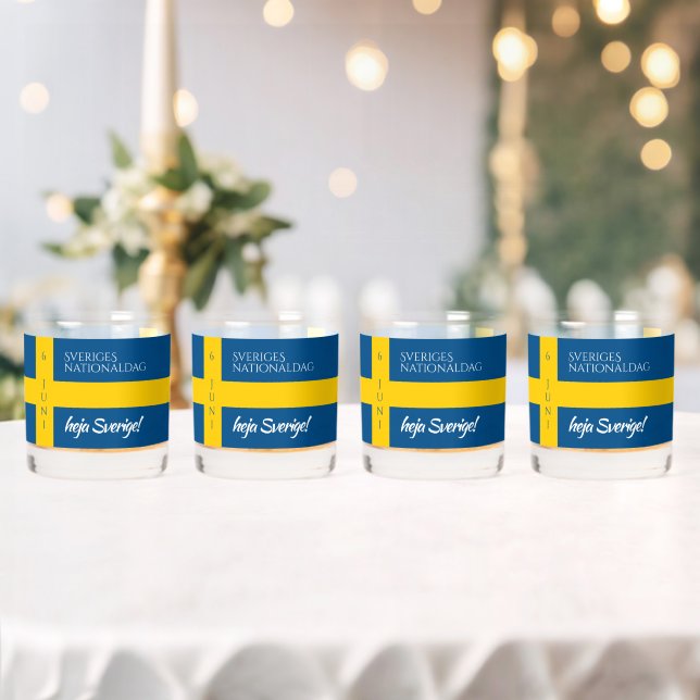 Sveriges Nationaldag Swedish National Day Flag Whiskey Glass (Insitu (Wedding))