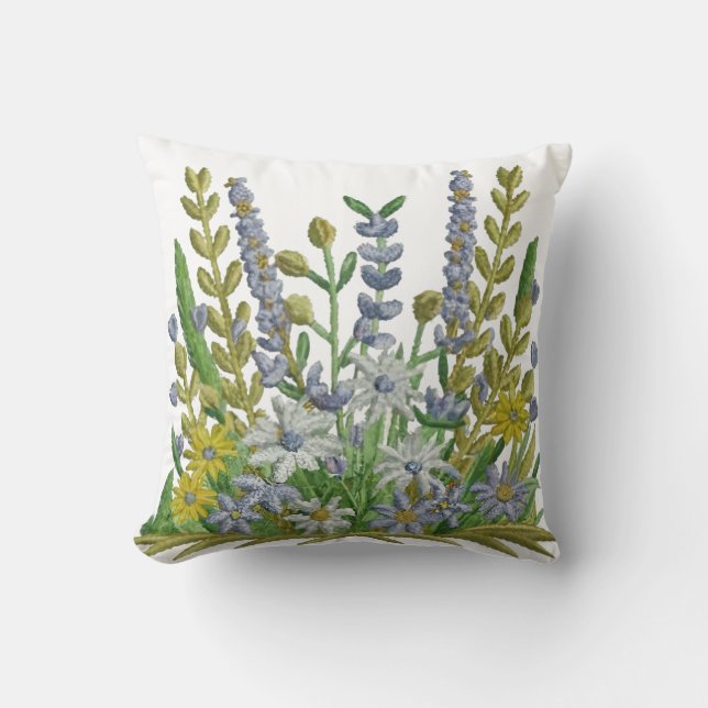 SVery Spring Flower Pillow Covers  Embroidered (Front)