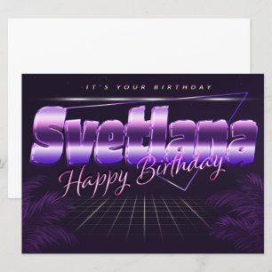 Svetlana Name Vorname lila retro Karte Geburtstag Card