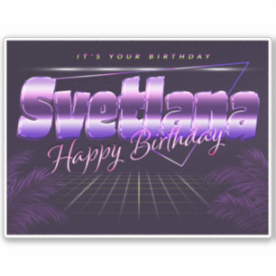 Svetlana Name Vorname retro Sticker Geburtstag