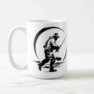 SVG Custom Fly Fisherman And Rod Coffee Mug