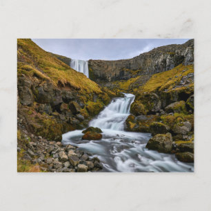 Svodufoss waterfall postcard