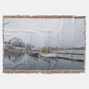 Svolvaer Lofoten Islands Throw Blanket