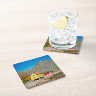 Svolvaer, Norway Square Paper Coaster