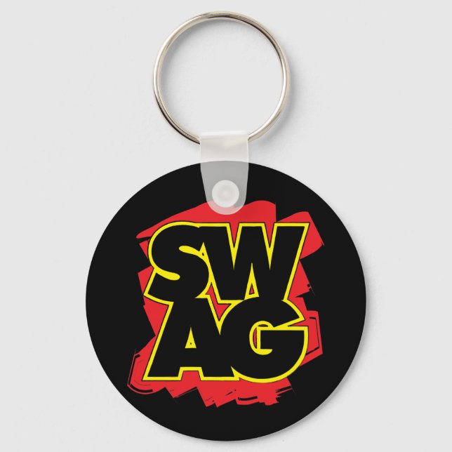 SWAG - Black & Red Key Ring (Front)