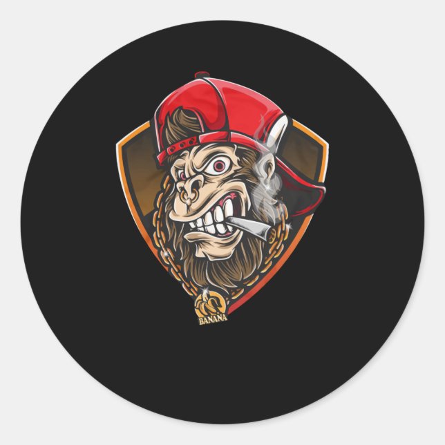 Swag Gorilla Classic Round Sticker (Front)