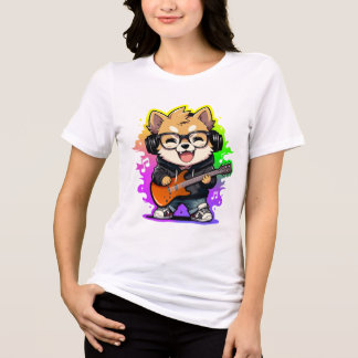 Swag Musical Shiba Inu Tri-Blend Shirt