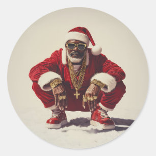 Swag Santa A Modern Take on the Holiday Icon Classic Round Sticker