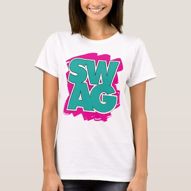 SWAG - Teal & Pink T-Shirt (Front)