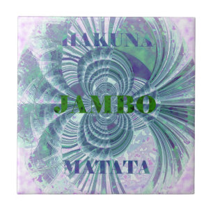Swaga Jambo Hakuna Matata Kenya Giraffe Safari Wo Ceramic Tile