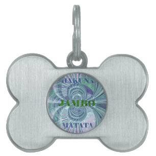 Swaga Jambo Hakuna Matata Kenya Giraffe Safari  Wo Pet Name Tag