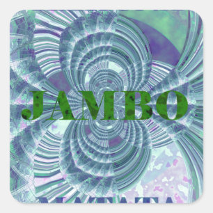 Swaga Jambo Hakuna Matata Kenya Giraffe Safari  Wo Square Sticker