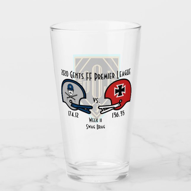 SwagBrag11 Der Rote v Lizzie Pint Glass (Front)