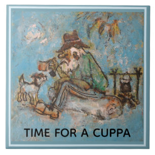 Swagman and his dog ceramic tile