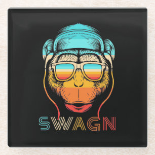 Swagn Retro Monkey Glass Coaster