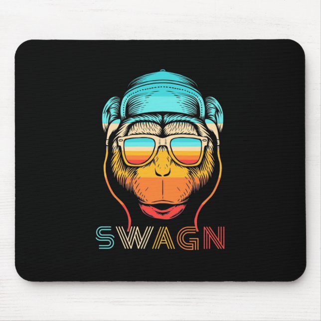 Swagn Retro Monkey Mouse Pad (Front)