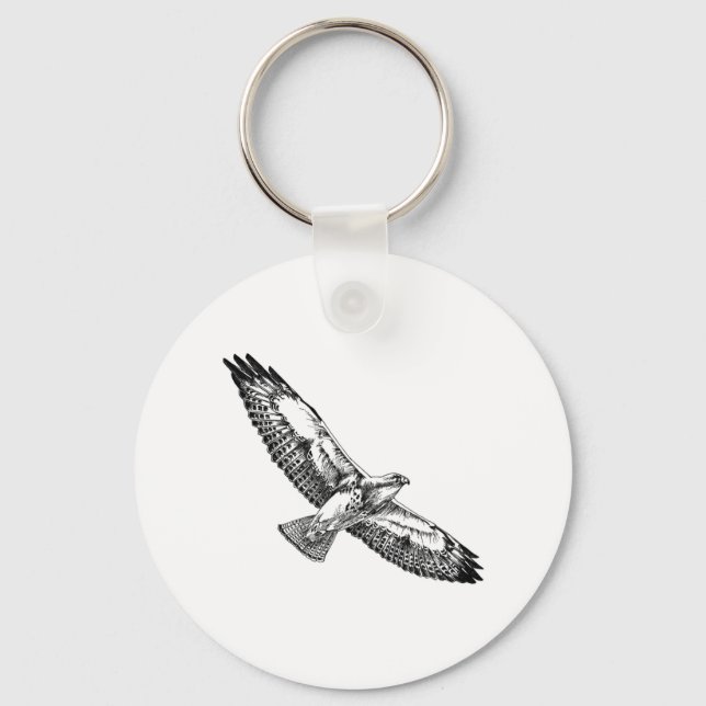 Swainson's Hawk (in flight) Key Ring (Front)