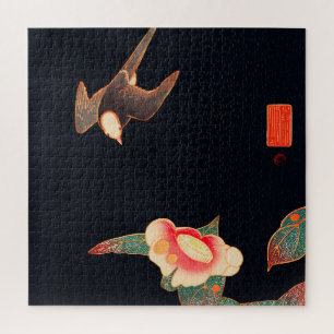 Swallow and Camellia (1900) by Ito Jakuchu Jigsaw Puzzle