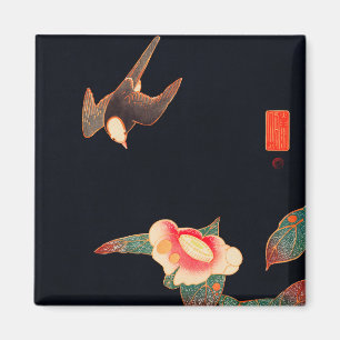Swallow and Camellia (1900) by Ito Jakuchu Magnet