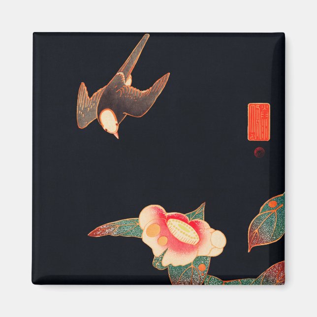 Swallow and Camellia (1900) by Ito Jakuchu Magnet (Front)