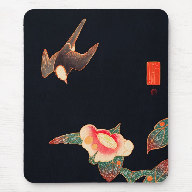 Swallow and Camellia (1900) by Ito Jakuchu Mouse Pad (Front)