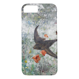 Swallow and Flower Field, Bruno Liljefors iPhone 8/7 Case