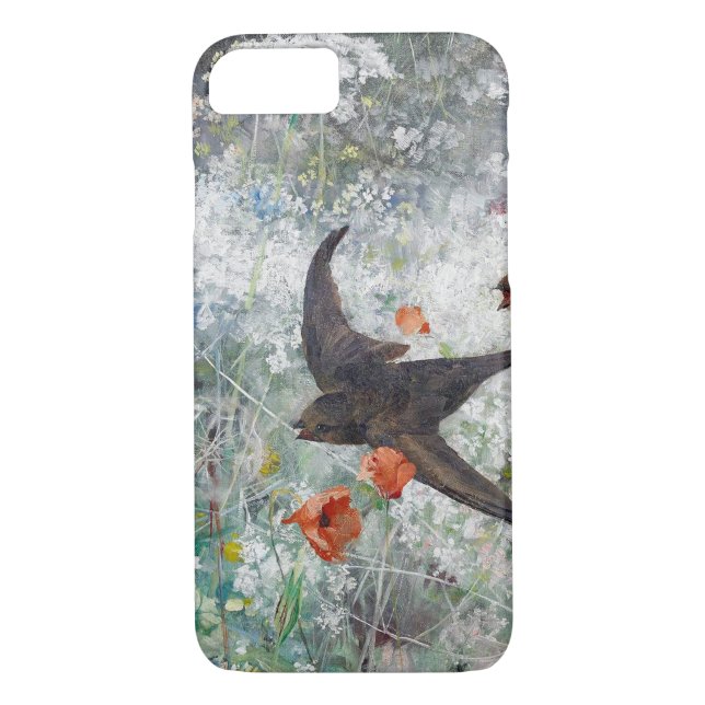 Swallow and Flower Field, Bruno Liljefors Case-Mate iPhone Case (Back)