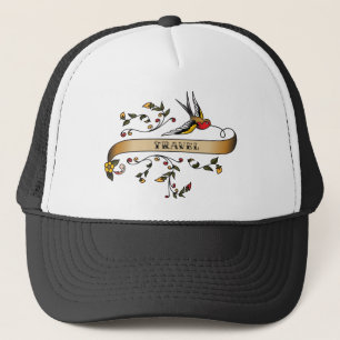 Swallow and Scroll with Travel Trucker Hat