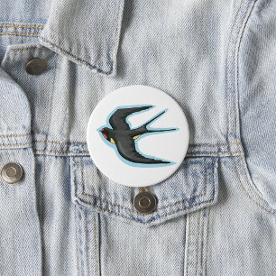 Swallow Bird Flying 7.5 Cm Round Badge