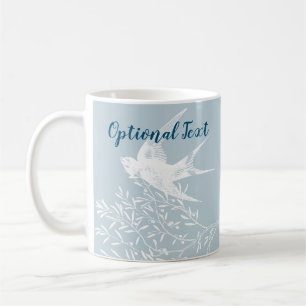 Swallow Bird Flying over Olive Branches Coffee Mug